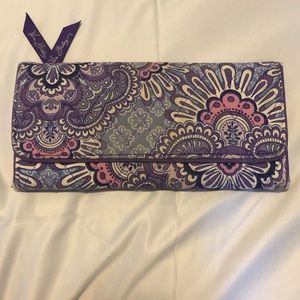 Vera Bradley lilac tapestry trifold wallet
